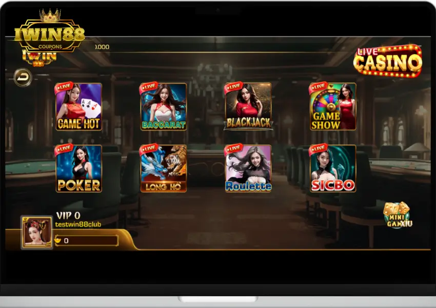 Giao diện Live Casino iWin