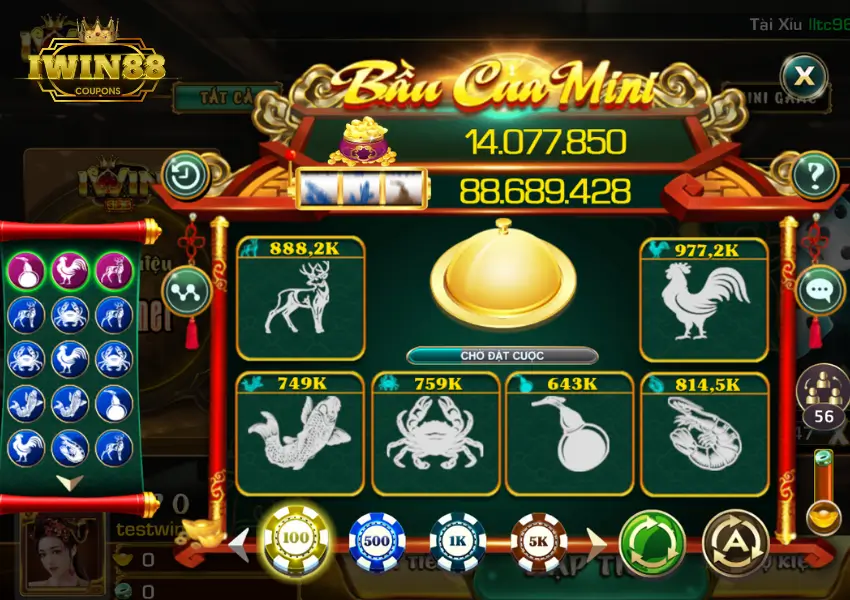 Mini game bầu cua