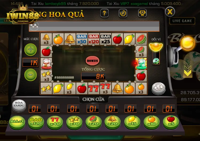 Mini game xèng hoa quả