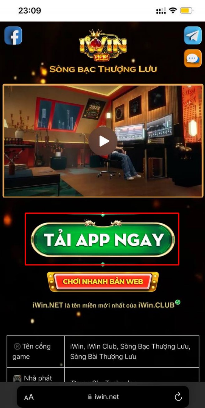 Nhấn vào nút TẢI APP NGAY